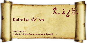 Kobela Éva névjegykártya